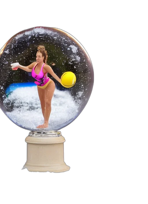 snow, globe, mantel, has, trapped, female, beach, volleyball transparent PNG cut-out