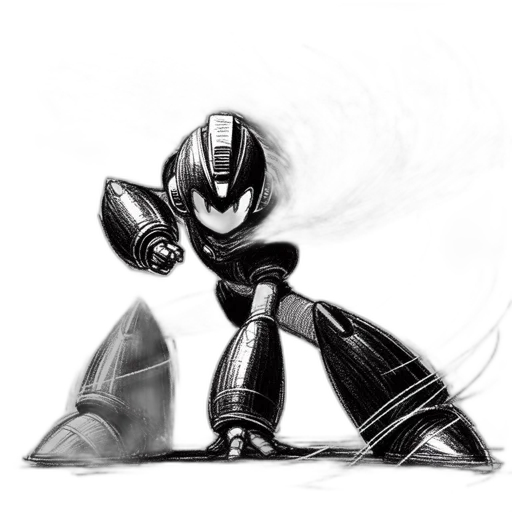 robot, weapon, mask, sword, concept art, comic book art, fantasy art, pencil sketch transparent PNG cut-out