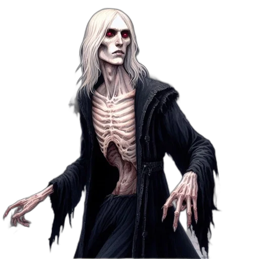 creature, concept art, fantasy art, pixel art, comic book art, dark, ethereal, ghostly transparent PNG cut-out