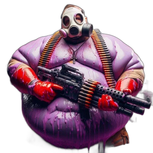 weapon, robot, mask, animal, concept art, cyberpunk, comic book art, watercolor transparent PNG cut-out
