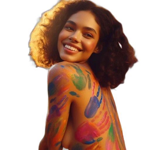 dress, face, jewelry, watercolor, photorealistic, oil painting, cartoon, colorful transparent PNG cut-out
