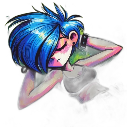 mask, face, hair, staff, watercolor, cartoon, concept art, anime transparent PNG cut-out