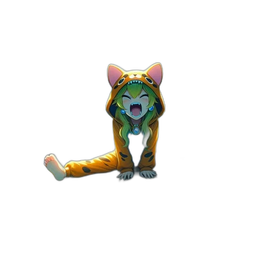 animal, staff, creature, pixel art, concept art, 3d render, fantasy art, green transparent PNG cut-out