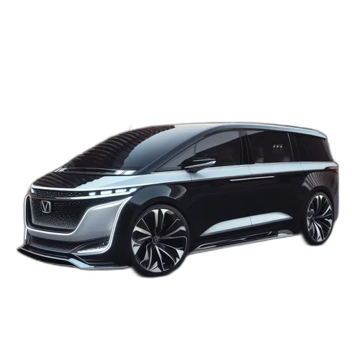 car, concept art, 3d render, photorealistic, futuristic, black, blue-lit, front transparent PNG cut-out