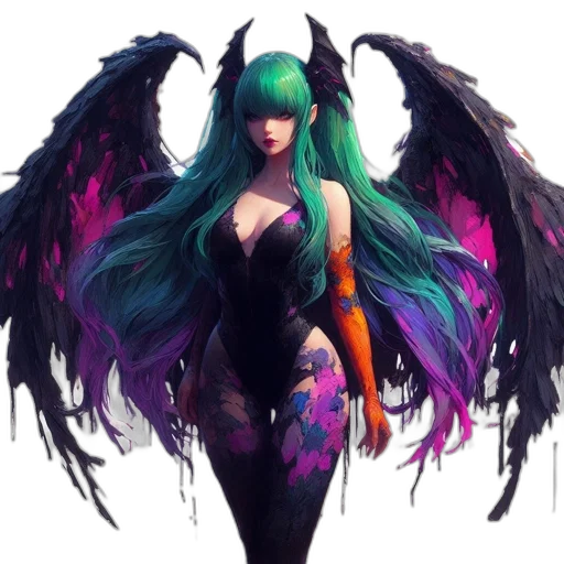 dragon, fantasy art, concept art, pixel art, anime, dark, colorful, green transparent PNG cut-out