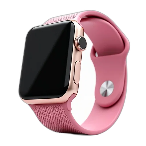 jewelry, 3d render, close-up, image, smartwatch, pink, strap, watch transparent PNG cut-out