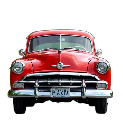 car, photorealistic, 3d render, concept art, watercolor, vintage, red, shiny transparent PNG cut-out