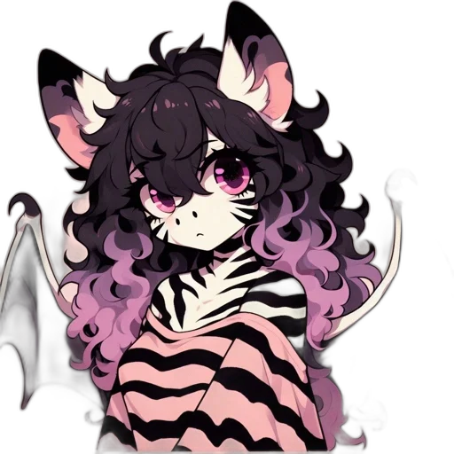 creature, animal, mask, pixel art, vaporwave, anime, concept art, monochrome transparent PNG cut-out