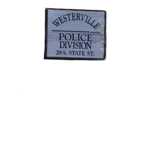 staff, sign, westerville, police, division, prominently, displayed, street transparent PNG cut-out