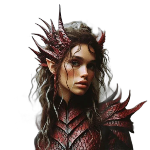 dragon, crown, creature, face, fantasy art, concept art, photorealistic, pixel art transparent PNG cut-out