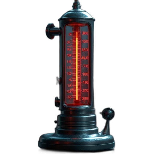 staff, robot, weapon, sword, 3d render, concept art, neon lights, red transparent PNG cut-out