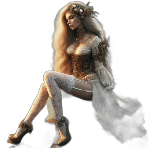 dress, fantasy art, concept art, pixel art, comic book art, earth tones, golden, monochrome transparent PNG cut-out