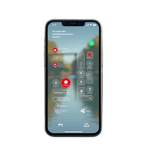 concept art, first, image, shows, smartphone, screen, german, interface transparent PNG cut-out
