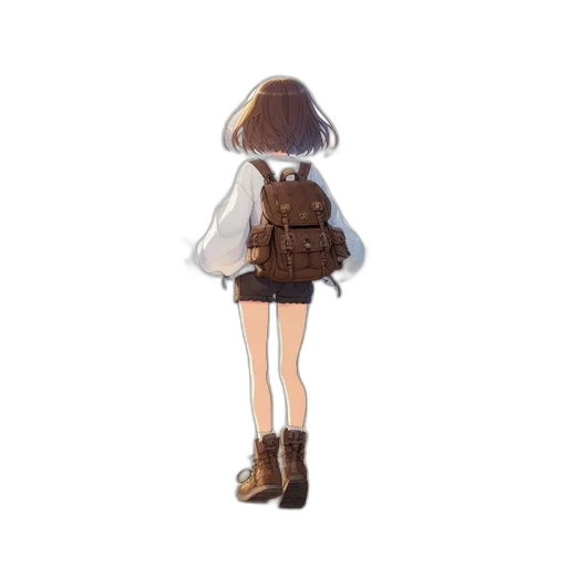 dress, jacket, staff, hat, 3d render, concept art, pixel art, anime transparent PNG cut-out