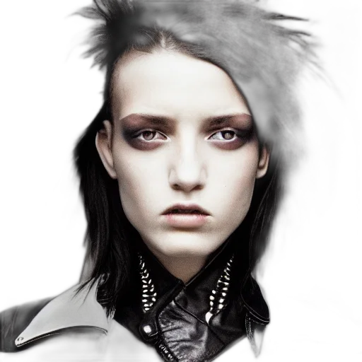 face, jewelry, hair, jacket transparent PNG cut-out