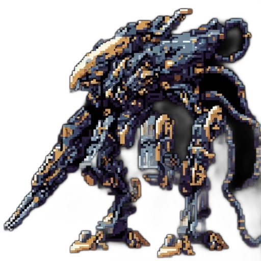 robot, dragon, animal, weapon, pixel art, concept art, 3d render, fantasy art transparent PNG cut-out