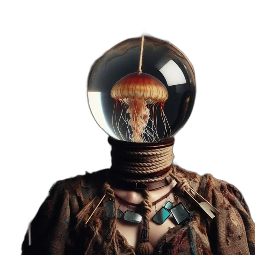 hat, mask, hair, jacket, cyberpunk, concept art, 3d render, outer space transparent PNG cut-out