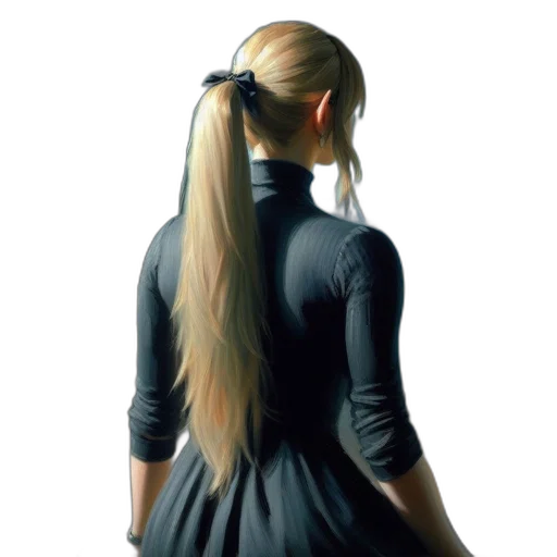 dress, hair, jacket, staff, oil painting, photorealistic, concept art, fantasy art transparent PNG cut-out