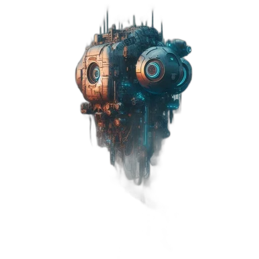 robot, mask, face, creature, concept art, cyberpunk, fantasy art, pixel art transparent PNG cut-out