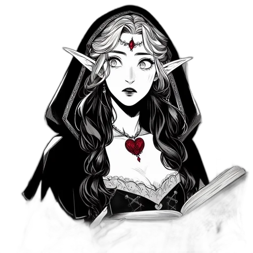 crown, jewelry, staff, fantasy art, concept art, pixel art, comic book art, dark transparent PNG cut-out