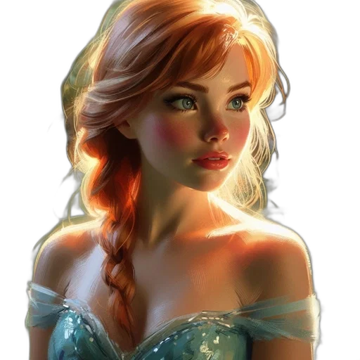 dress, crown, face, fantasy art, concept art, comic book art, photorealistic, digitally transparent PNG cut-out