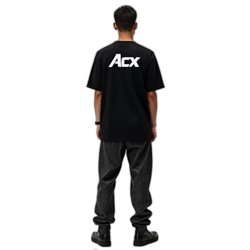 staff, jacket, 3d render, dark, man, standing, his, back transparent PNG cut-out