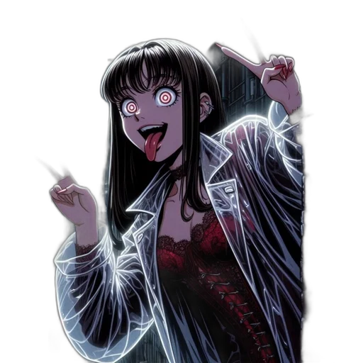 jacket, staff, creature, weapon, comic book art, anime, concept art, cartoon transparent PNG cut-out