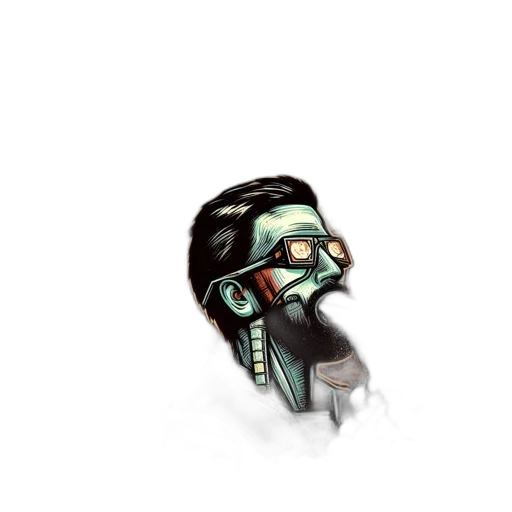 mask, face, robot, creature, cyberpunk, concept art, pixel art, fantasy art transparent PNG cut-out
