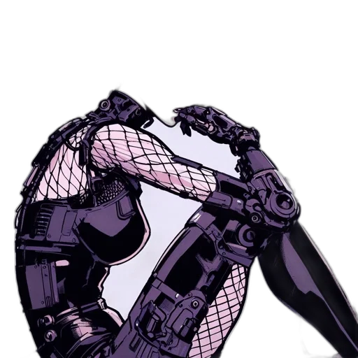 robot, weapon, shoes, umbrella, comic book art, cyberpunk, concept art, pixel art transparent PNG cut-out