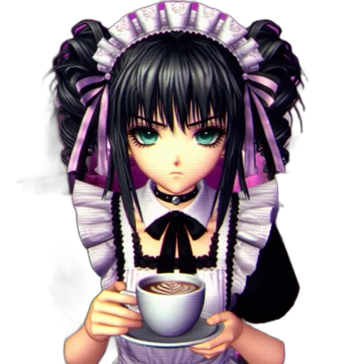 food, staff, pixel art, anime, 3d render, vaporwave, dark, monochrome transparent PNG cut-out