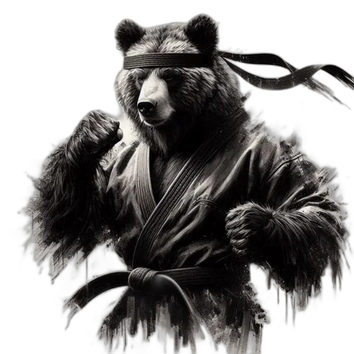 animal, mask, concept art, photorealistic, fantasy art, comic book art, bear, wears transparent PNG cut-out