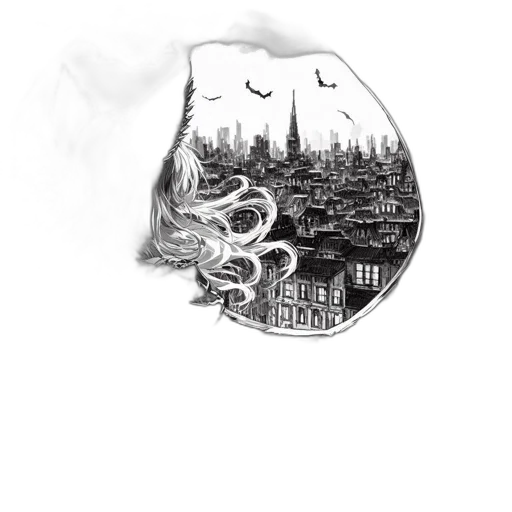 mask, crown, jacket, face, concept art, fantasy art, pencil sketch, comic book art transparent PNG cut-out