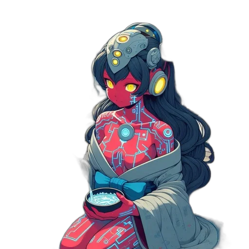 mask, dress, robot, jacket, concept art, pixel art, fantasy art, watercolor transparent PNG cut-out