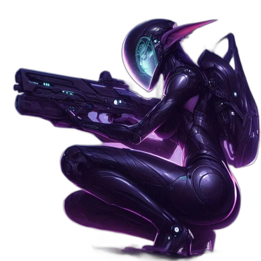 robot, weapon, staff, concept art, cyberpunk, fantasy art, pixel art, outer space transparent PNG cut-out