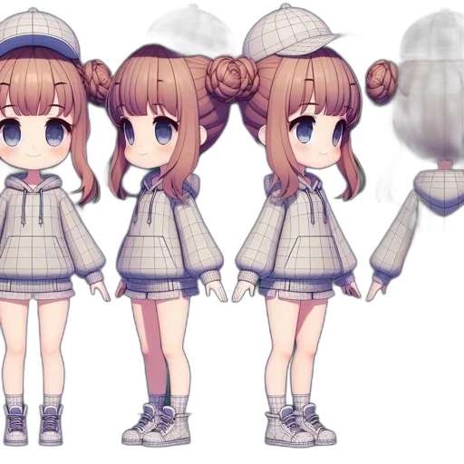 hat, umbrella, staff, creature, anime, concept art, pixel art, 3d render transparent PNG cut-out