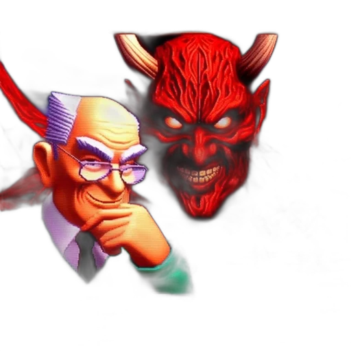mask, concept art, pixel art, 3d render, fantasy art, board, game, demonic transparent PNG cut-out