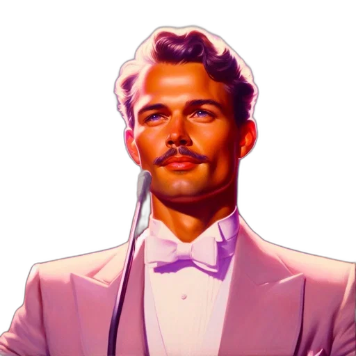 face, staff, umbrella, jacket, vaporwave, concept art, pixel art, photorealistic transparent PNG cut-out