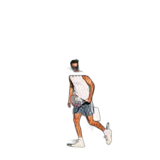 mask, pixel art, cartoon, concept art, 3d render, tennis, player, white transparent PNG cut-out