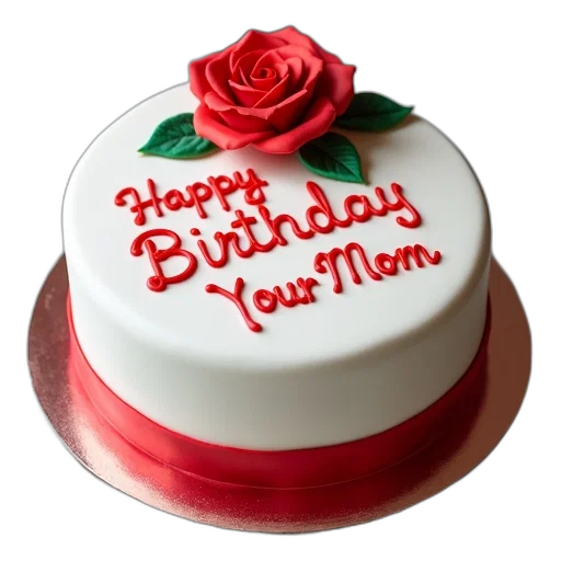 white, cake, red, rose, decoration, top, placed, table transparent PNG cut-out