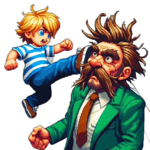 face, pixel art, concept art, comic book art, cartoon, pixel, art, style transparent PNG cut-out