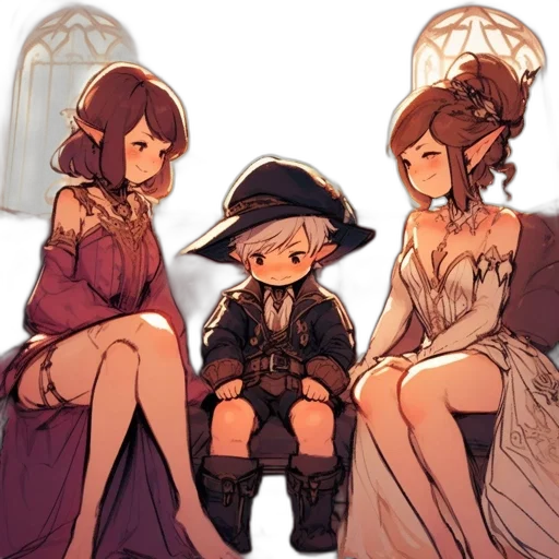 dress, hat, crown, staff, concept art, pixel art, fantasy art, anime transparent PNG cut-out