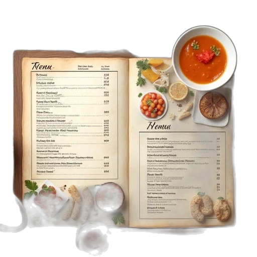 food, 3d render, menu, pamphlet, has, variety, different, foods transparent PNG cut-out