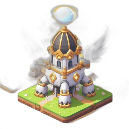 robot, sword, crown, staff, concept art, fantasy art, 3d render, pixel art transparent PNG cut-out