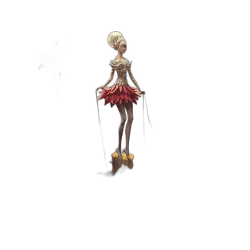 dress, staff, creature, hair, concept art, 3d render, pixel art, fantasy art transparent PNG cut-out