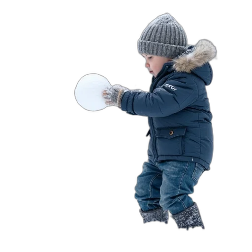 hat, staff, jacket, snow transparent PNG cut-out