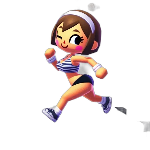 weapon, 3d render, pixel art, concept art, cartoon, athletic, woman, runs transparent PNG cut-out
