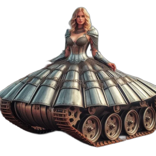 dress, robot, car, weapon, concept art, fantasy art, 3d render, comic book art transparent PNG cut-out