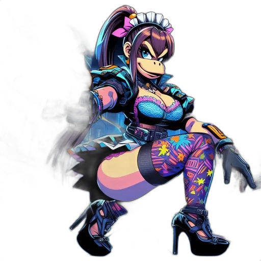 dress, weapon, concept art, fantasy art, pixel art, cyberpunk, dark, blue transparent PNG cut-out