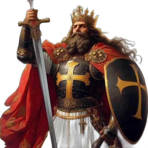 crown, sword, staff, fantasy art, concept art, photorealistic, 3d render, armored transparent PNG cut-out