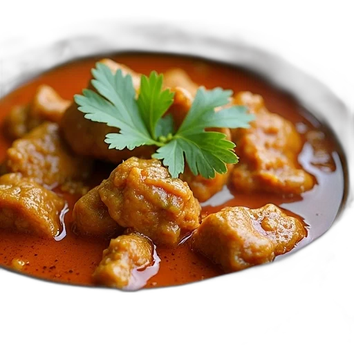 food, photorealistic, 3d render, bowl, curry, visible, chunks, meat transparent PNG cut-out